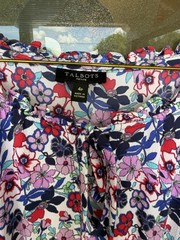 Talbots Women&rsquo;s 4 Petite Boho-Chic, Peasant, Lined Floral Midi Dress EUC