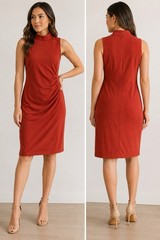Chelsea28 Mock Neck Ruched Dress Size Medium