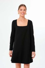 Tuckernuck Black Long Sleeve Middleton Dress sz M Mini Shift A-Line Square Neck