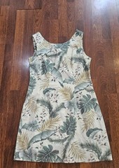 Monstera Leaves Women&rsquo;s Short Tank Flared Hawaiian Dress Large Aloha Republic
