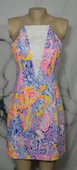 LILLY PULITZER Lilac Verbena Turtle Print So Snappy Pearl Shift Dress 6 Lined