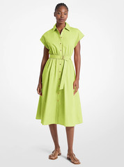 michael kors Cotton Poplin Midi Dress with belt