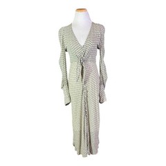 Ghost Size XXS Sheer Bias-Cut Dress Print Tie Front Slip Lining