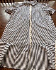 Tommy Hilfiger Women blue and white vertical striped cotton shirt dress Size 12