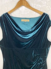 Nipon Boutique Velvet Dress Womens 12 Green Cocktail Party Holiday Romantic Goth