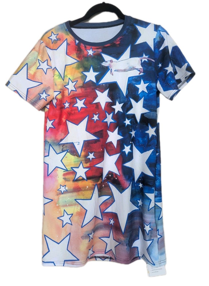 Extremely Rare NWT BlackMilk x Lora Zombie « Starry Starry Rat » tee dress Size S