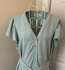 Lucky Brand Flutter Sleeve Button Front Dress