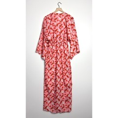 BORGO DE NOR Elsa Tie Front Maxi Dress Floral Print Pink Red size UK 12 US 6-8