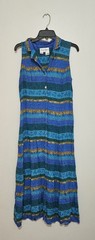 Vintage Betsy Lauren Women&rsquo;s Blue Sleeveless Maxi Dress Button-Down, Size 12