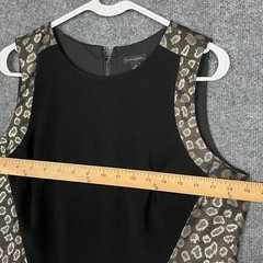 NEW $150 Ann Taylor Black Animal Print Leopard Sleeveless Sheath Dress Size 12