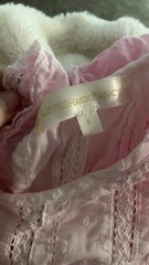 LoveShackFancy Pink Ruffle Tiered Smocked Mini Dress Flutter Sleeve S