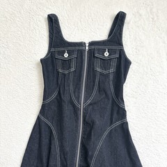 Ameri VINTAGE Japan BOLERO SET DENIM DRESS S Blue Denim Jacket Dress Set New