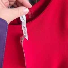 NY Collection Women&rsquo;s Red Beaded Long Sleeve Dress Rear Zip Size Small NWT
