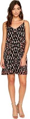 1.STATE Womens Printed A-line Slip Dress, Black, Medium