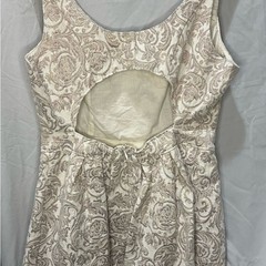 Abercrombie Elegant Cream and Tan Brocade Mini Dress 100% Cotton, Size 8