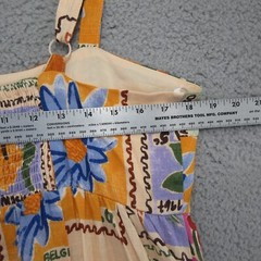 Paper Heart Dress Sleeveless Extra Large Floral Stamp Linen Blend Garden Plants