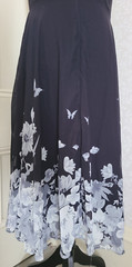 NWT Tendency brand black sleeveless maxi dress w gray & white flowers, ladies&rsquo; M