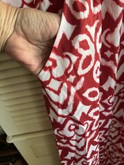 No Brand Red & White Batik Pattern Dress, L