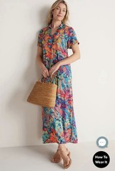Soft Surroundings Dress PXL Florence Tropicana Multi Maxi Petite Resortwear $174