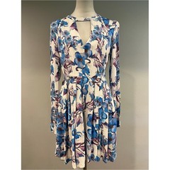 Free People Floral Keyhole Long-Sleeve Fit & Flare Dress size 4