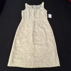 Nipon Boutique Creme Lace Dress Size 10 Lined Tea Party Foral Bridal
