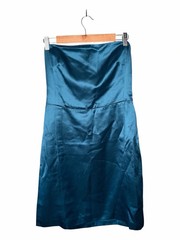 NWT Banana Republic Strapless Satin Aquamarine Mini Dress Size 8