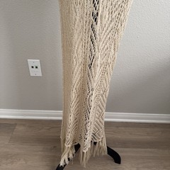 Small Medium Crochet Open Knit Maxi Dress Layering Coastal Cover-Up Beach