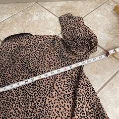 Tuckernuck Hayes Leopard Print Collared Button Front Tiered Shirt Dress XS EUC