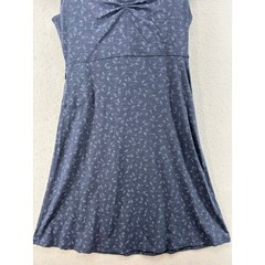 Toad&Co Dress Womens Sz M A-Line Blue Floral V-Neck Cap Sleeve Pocket Stretch