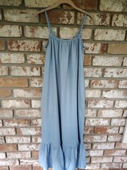 Muslin Comfort NWT Blue Basic Strap Night Gown Dress W/Pockets S/M Beach Summer