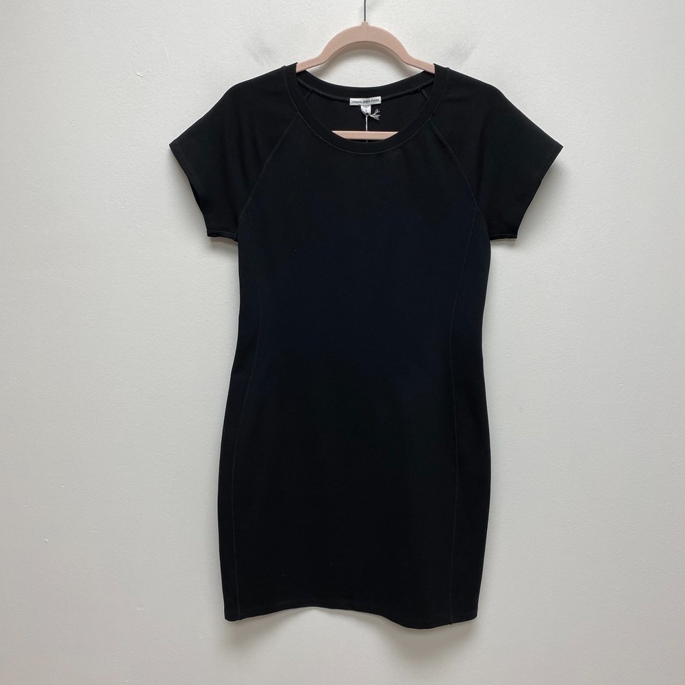James Perse Womens Black Solid Raglan Sleeve Crew Neck Pullover Sheath Dress 3/L