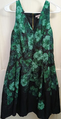 C5 Established 1952 Green Floral Fit & Flare Dress Size 12 Sleeveless Zip Back