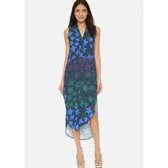 Mara Hoffman Blue Green Star Blast Midi Shirt Dress Size M