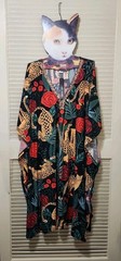 🌹ONE SZ 14-3X🐆 ELEGANT EMILY Red Roses CHEETAH Sequin KAFTAN Lounger Dress