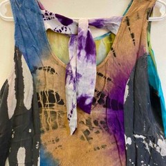 Sacred Threads Hippie Boho Gypsy Festival Patchwork Tie Back Dress 224349 S/M