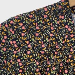 Nation Ltd Black Pink Green Floral Print Cotton Malena Dress Size Medium