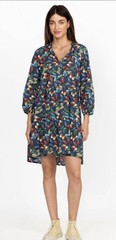 Johnny Was Papillon Tiered Smock Dress Butterflies Medium 100% Cotton
