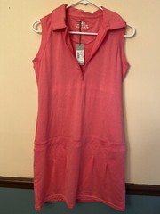 Peter Millar Element Dress Medium Athletic Golf Collared UPF 50 Sleeveless Pink