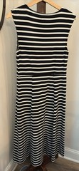 J.Crew Stripe Cotton Fit And Flare Dress Midi Maxi Black FREE SHIPPING Sleeveles
