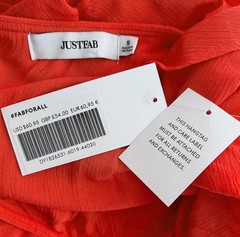 NWT! JustFab Coral Orange One Shoulder Ruffle Maxi Dress, Stretchy, Small