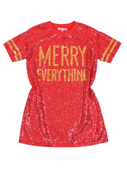 Simply Southern MERRY EVERYTHING L/XL Holiday Sequins Dress Top Red FREE SHIP
