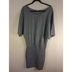 [Boho Coastal] Muslin Comfort Ibizia Dress Women M/L Blue Smocked Cotton Gauze