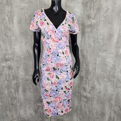 Collectif Vintage London US8/M UK12 Country Rose Floral Wiggle Pinup Rockabilly