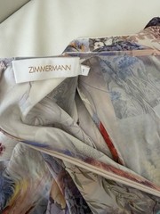 Zimmermann Multicolor Floral Bird Silk Chiffon Maxi Dress Long Sleeve Size 1