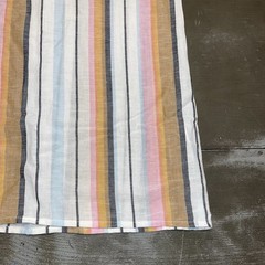 Billabong White Pink Grey Striped Loose Sun Dress Summer Adjustable NWT XS