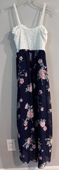Lily Rose White Lace Floral Maxi Dress S Sweetheart Adjustable Straps