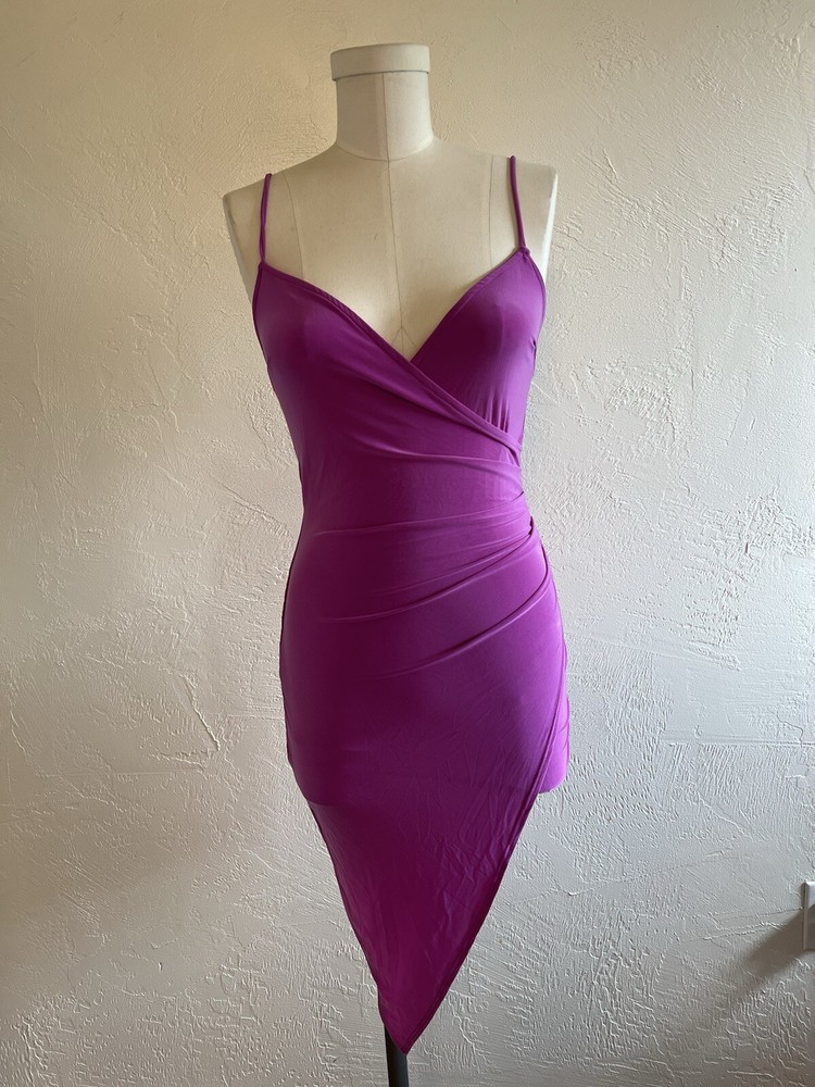 Lux La Women&rsquo;s Spaghetti Stra Solid Mini Dress Pink Size Small