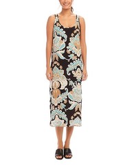 Karen Kane Side Slit Aquamarine Tank Dress Women&rsquo;s L Print Sleeveless Pullover