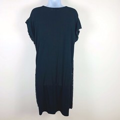 Alfani Black Sequin Dress Sz L Short Sleeve Party Evening City Chic Modern Glam