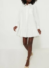 Tuckernuck Callahan Poplin Shirt Dress Half Button Placket Cotton White Size L